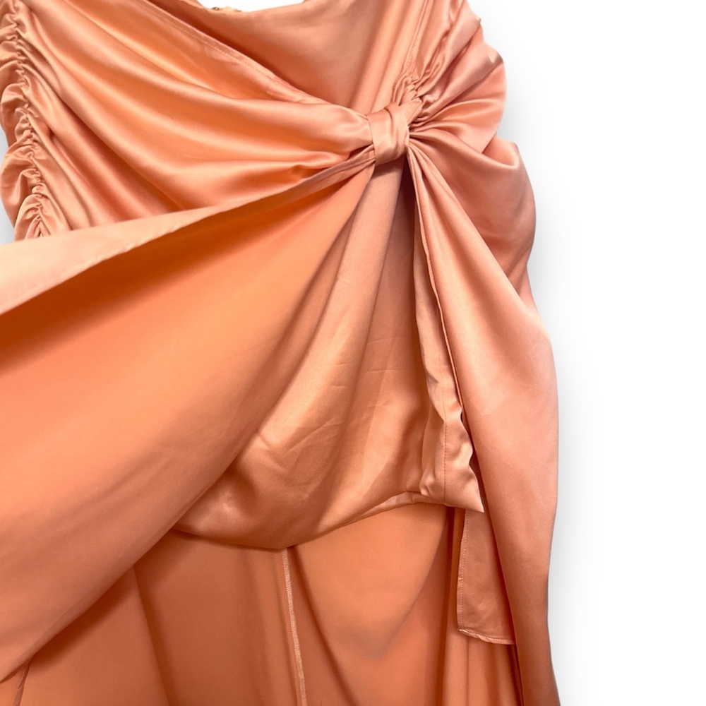 Camila Coelho Bow Skirt, Peach / Tan Size S - Picture 2 of 6